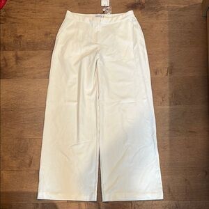 Elegant Cream Wide-Leg Pants